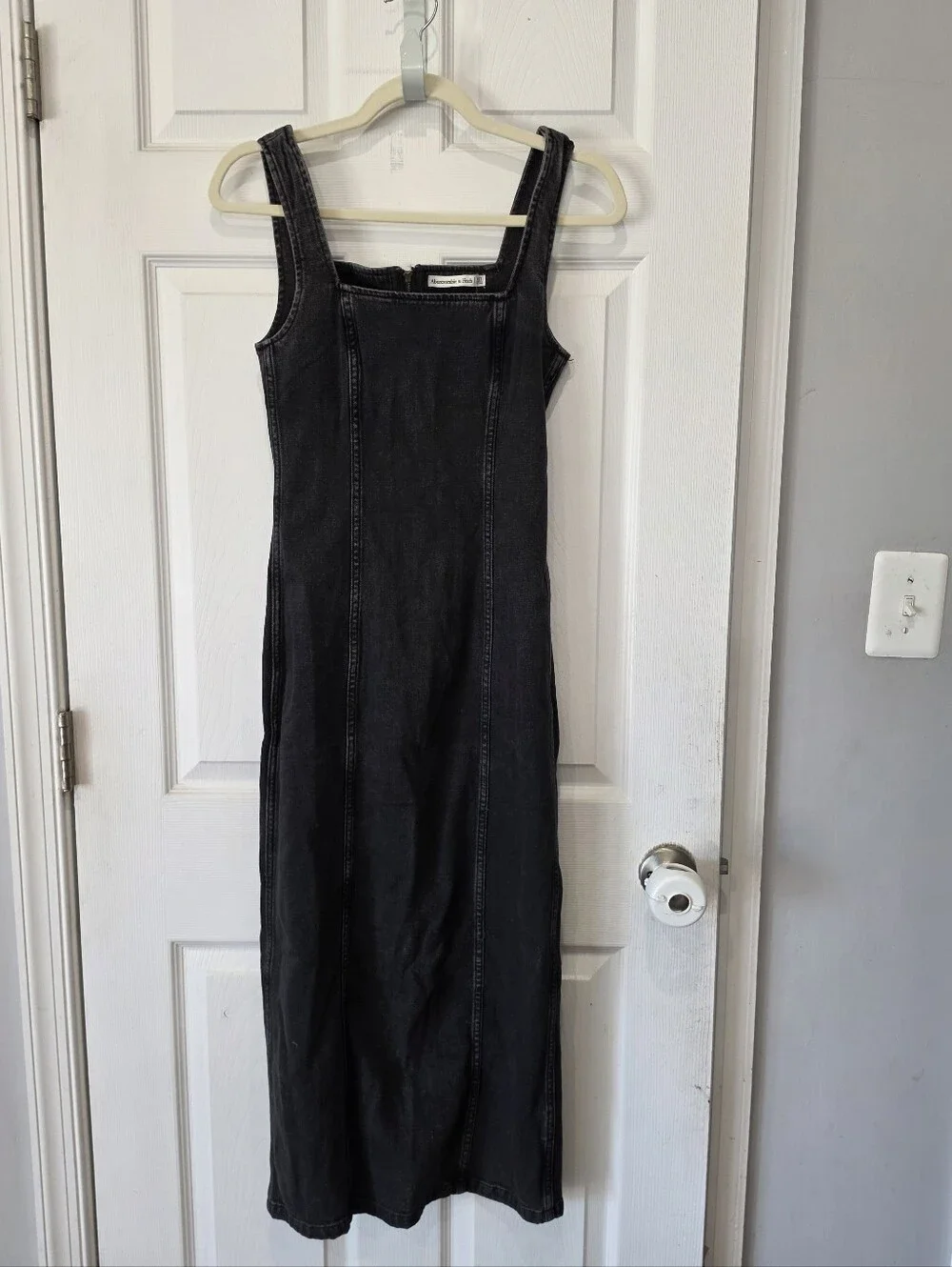 ​Abercrombie & Fitch Black Denim Mid Dress Size XS Tall NWT